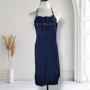 Selvedge Denim Work Apron Pinkline Redline Heritage Style Utility Kitchen